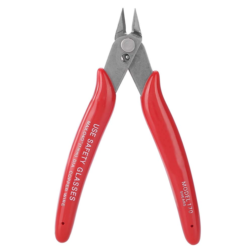 Side Cutting Nippers, Steel Diagonal Pliers Tool Wire Cable Cutter DIY Mini Cutting Plier Diagonal Side Cutter Flush Cutter Jewelry Craft Flush Pliers for Electronics Jewelry Making Wire Cutting(Red)