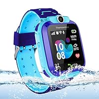 Smartwatch for Kids, Kids Smart Watch, Phone Smartwatch for Kids LBS Tracker Phone Watch with 1.44 inch Touch Screen SOS Canera for Boys and Girls-Blue308