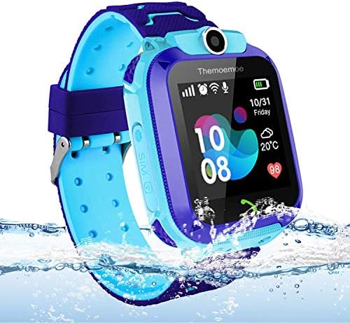 Smartwatch for Kids, Kids Smart Watch, Phone Smartwatch for Kids LBS Tracker Phone Watch with 1.44 inch Touch Screen SOS Canera for Boys and Girls-Blue308