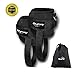 AbraFit Premium Ankle Straps - for Cable Machines, Ab, Leg & Glute Exercises, Improved Wider and Longer, Durable &Lightweight, Free Carry Bag Included (Black,Pair)