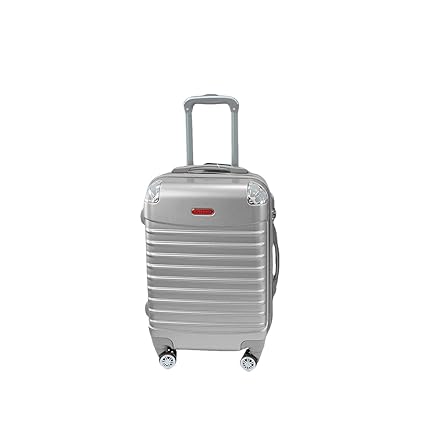 Travel Hard Shell Suitcase Cabin Luggage Bag Trolley Silver S