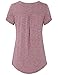 Vinmatto Women's Summer Short Sleeve V Neck Flowy Tunic Top(L,Pink)