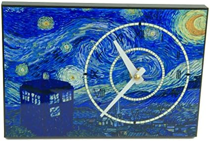 Doctor Who Wall Clock Van Gogh Tardis on a Starry Night