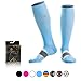 NEWZILL Medical Compression Socks for Women & Men Circulation 20-30 mmHg, Best for Running Athletic Hiking Travel Flight Nurses (Carolina Blue S/M)