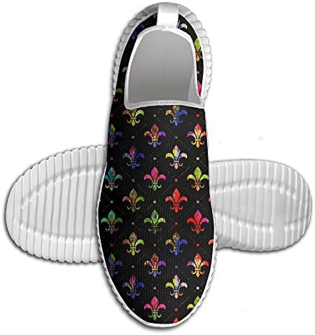 Elegant Colorful Fleur-de-Lis Lightweight Breathable Casual Sports Shoes Fashion Sneakers Walking Shoes 40