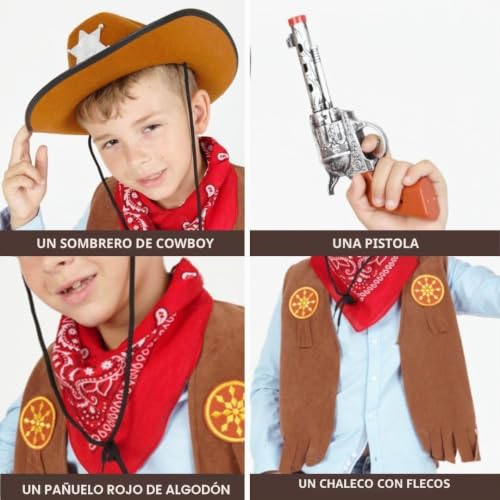 Rubies - Cowboy costume for boy, one size (5-8 years)