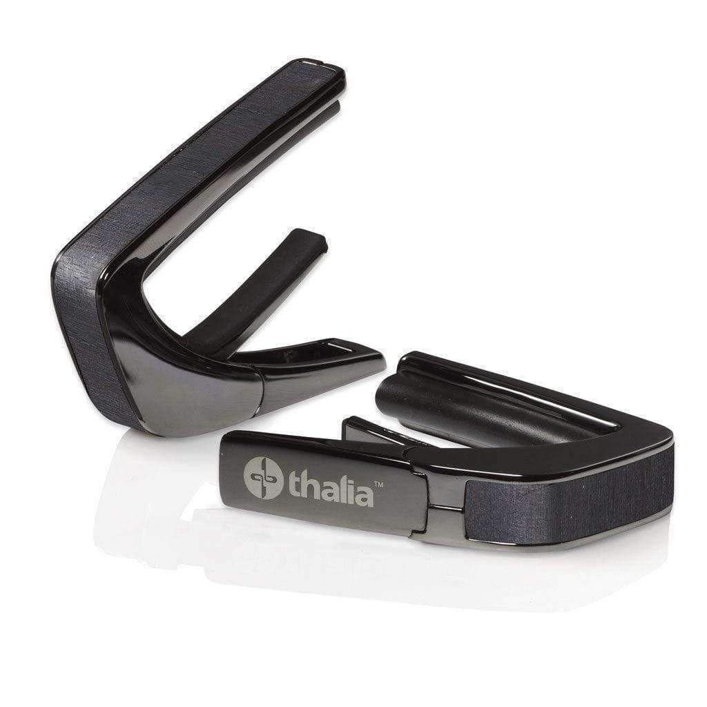 Thalia Exotic Series Black Chrome Finish Capo with Ebony Inked Inlay