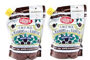Clement Faugier Chestnut Spread From France 35.2 (Pack of 2) Chestnut Jam Pouch | Creme De Marron Chestnut Puree | Chestnut Paste French | Gourmet Chestnut Cream, Kosher | Produced For Gourmanity