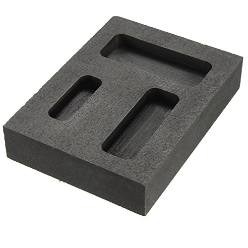 Lucksender Graphite Crucible Ingot Bar Combo Mold For Silver Gold Melting Casting