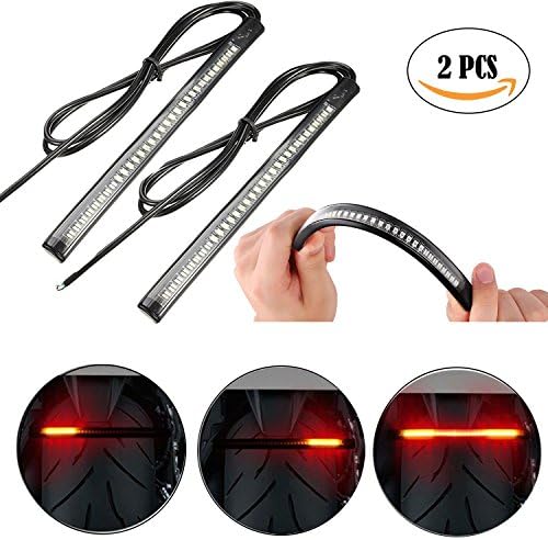 Universal Flexible Waterproof LED Turn Signal Tail Brake Stop Turn Signal 48LED 8.2" Light Led For Harley Davidson Motorcycle(2pcs)