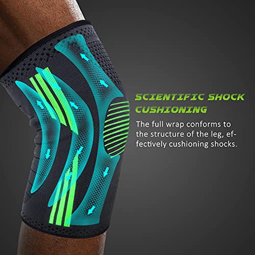 Ginocchiera Sportiva Compressione Ginocchio -Ginocchiera Ortopedica Rotulea Tutore Ginocchio Legamenti Elastica Design Antiscivolo, per Corsa, Sport, Allevia Gli Infortuni Sportivi e l\'Artrite -M