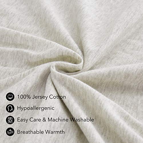 MoMA 100% Jersey Cotton Body Pillow Cover with Zipper - Luxury Soft Removable Body Pillow Case - Long Body Pillow Cover - Knitted Cotton Pillowcase (Cream, 21"X54")