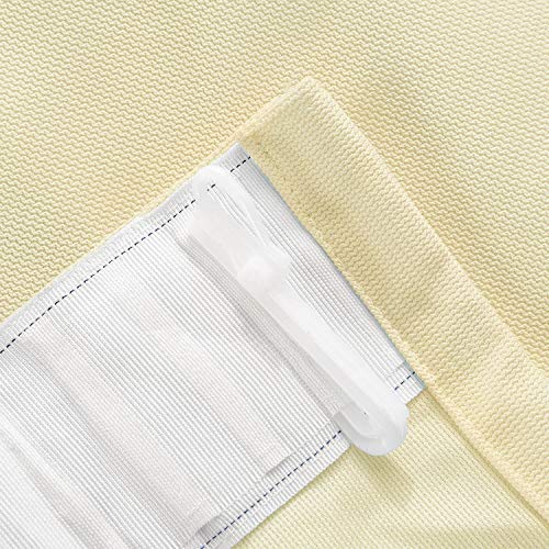 TWOPAGES 15ft Wide x 8ft Tall Flame Retardant Divider Curtains Privacy Cubicle Curtain with Flexible Flat Hook (1 Panel,Beige Yellow)