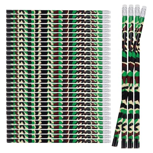 MAGICLULU Bulk Camouflage Wooden Pencils