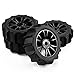 SkyQ 1/8 Scale RC Off Road Baja Buggy Snow Sand Paddle Tires Tyre and Wheels for HSP HPI(Black,4pcs)