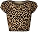 WearAll Women's Print Cap Sleeve Crop Top - Animal - US 8-10 (UK 12-14)