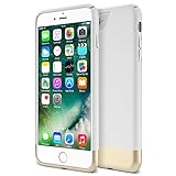 iPhone 7 Plus Case, Maxboost [Vibrance Series] Protective Slider Style Slim Cases Covers For Apple iPhone 7 Plus 2016 SOFT-Interior Scratch Protection Finish - White/Gold