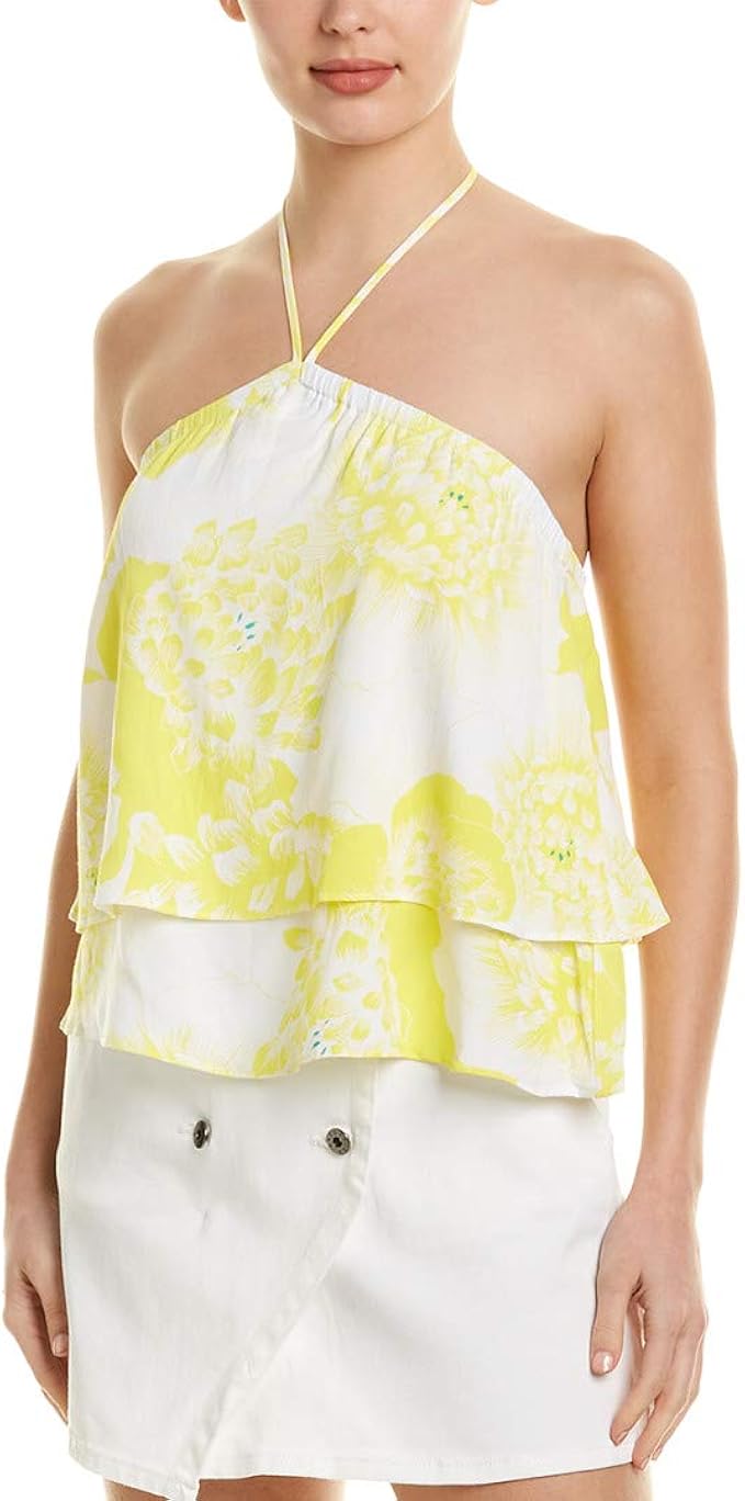 white ruffle halter top