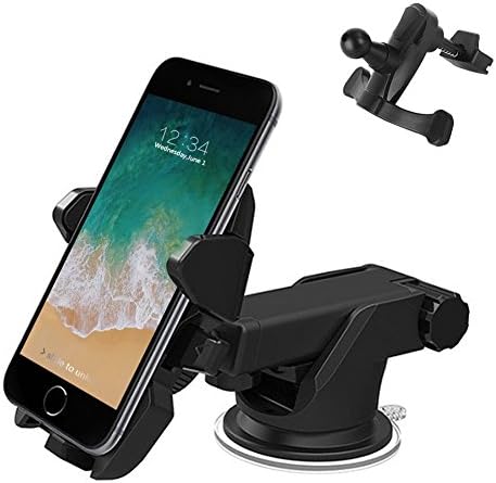 ALPHELIGANCE Car Phone Holder,2-in-1 Dashboard Windshield Phone Mount Cradle iPhone X/8/7/7Plus/6s/6Plus,Samsung Galaxy S8 Plus/S8,HTC,Huawei and More