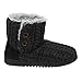Dearfoams Womens Memory Foam Sweater Knit Bootie Slippers, L, Black Marl