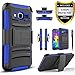Circlemalls Built-in Kickstand Phone Case Compatible for Samsung Galaxy Grand Prime, Galaxy J2 Prime, with [Premium HD Screen Protector] Combo Holster Shockproof Drop Protection and Stylus Pen-Blue