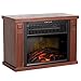 13-Inch Portable Mini Electric Fireplace Heater for Table Top or Floor Use with Adjustable Heat Settings and Dancing 3D Flame Effect by Northwest (Wood Finish)