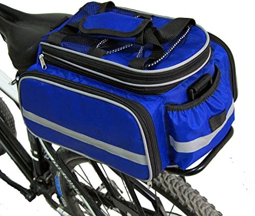 Soldcool Bicycle Rear Seat Trunk Bag Handbag Bag Pannier Carrying Luggage Package Rack Cycling Waterproof with FREE Raincoat (Blue)