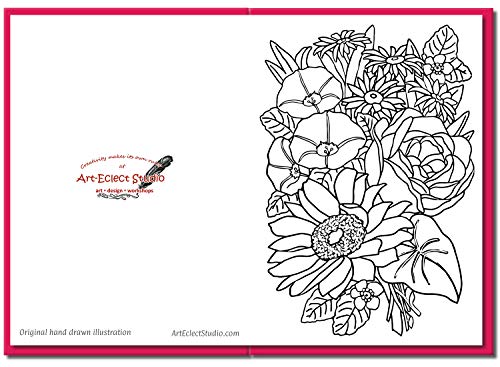 Art Eclect Adult Coloring Greeting Cards for Birthday, Anniversary and Every Occasions (10 Cards and 10 Colored Envelopes Included, Set C/Rainbow)