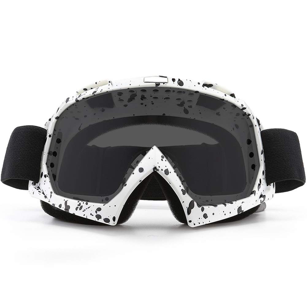 SPOSUNE Motorcycle Goggles, ATV Dirt Bike Off Road Racing MX Riding Goggle Anti-Scratch Dustproof Bendable UV400 Eyewear Padded Soft Thick Foam,Adjustable Strap Adults' Cycling Motocross