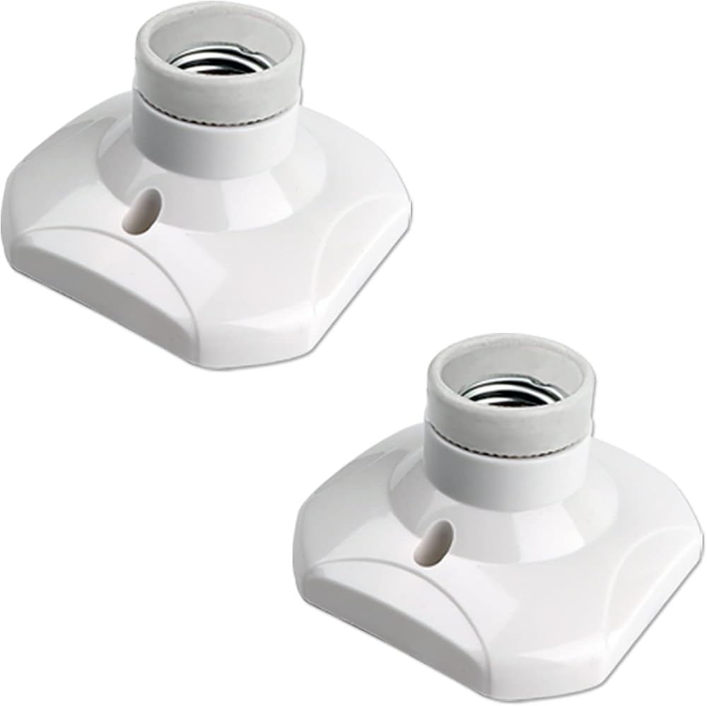 Akynite E27 Screw Light Bulb Socket Holder 60W Ceramic Wall Ceiling 2pcs