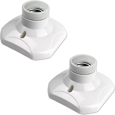 Akynite E27 Screw Light Bulb Socket Holder 60W Ceramic Wall Ceiling 2pcs