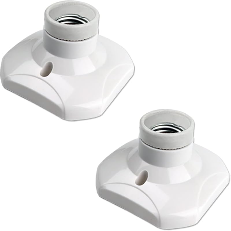 Akynite E27 Screw Light Bulb Socket Holder 60W Ceramic Wall Ceiling 2pcs