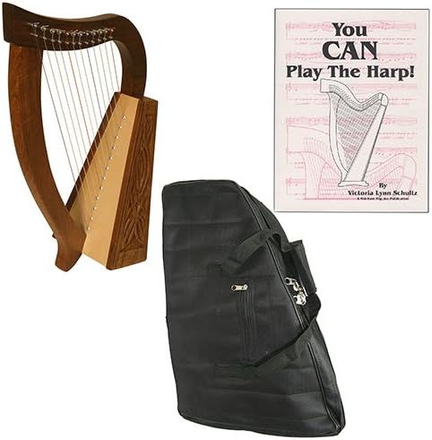 Roosebeck Baby Harp 12-String Knotwork Deluxe Package w/Gig Bag, and Harp Instruction Book