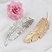 Tinksky Leaf Shaped Hair Clip Pin Claw Headwears Hair Accessories Pack of 2 (Golden+Silver)