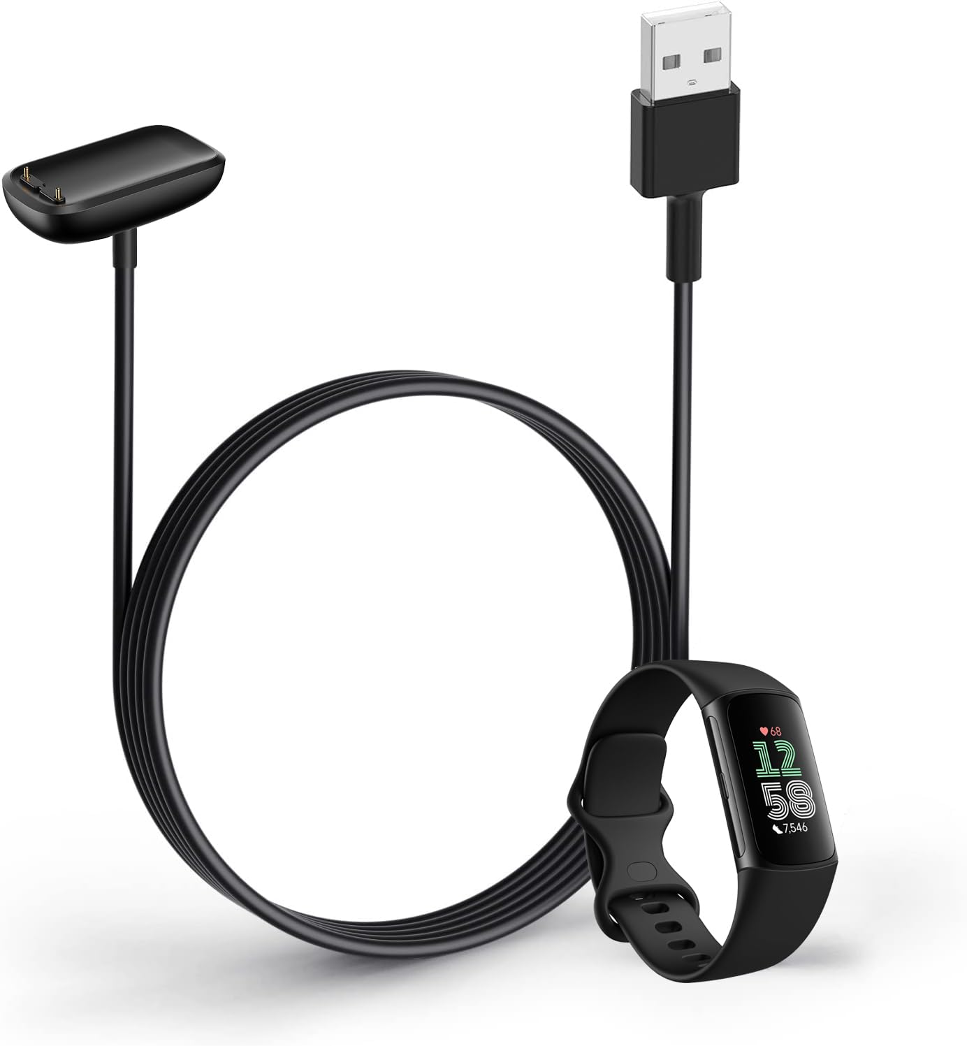 Photo 1 of Mixblu Charger Cable Replacement for Fitbit Charge 6/Charge 5/Luxe Fitness Tracker (3.3 Ft/1 Pack)