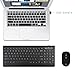 Soundance Wireless Keyboard Mouse Combo: 2.4G Portable Full Size Compact Computer Keyboard, Quiet Silent Mouse, USB Rechargeable Battery Compatible with Apple Mac iSO Windows 10/7/XP Android R1 Black