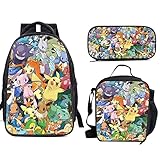 UIODXCN P.OKEMON Backpack Teen Boys And Girls with