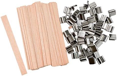 NOVSIX 60 Piece 5" Wood Candle Wicks For Candle Making and Candle DIY