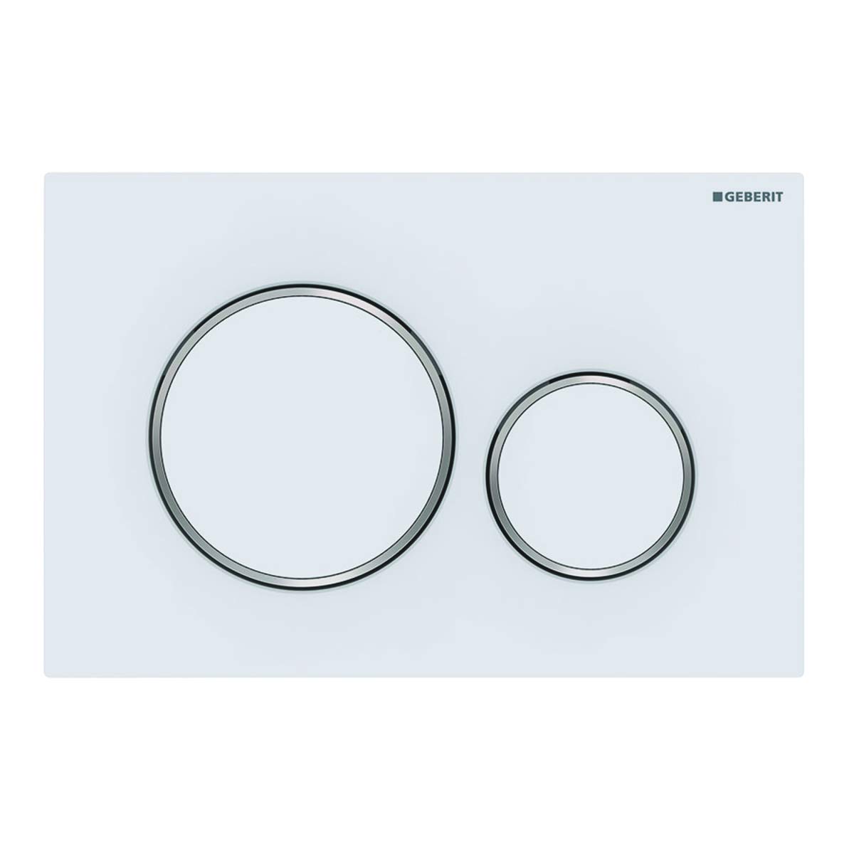 Geberit Sigma 20 115882JT1 Actuator Plate for 2 Flushes with Front Actuation Plate and Buttons Matte White Stripes Chrome
