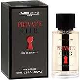 Jeanne Arthes - Private Club Eau De Toilette - Spray Perfume for Men - Woody Scent - Notes of Lemon, Apple, Mandarin, Black Pepper - Made in France - 3.38 fl.oz
