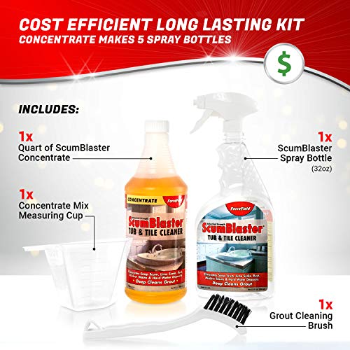 ForceField ScumBlaster Soap Scum Remover, Tile and Grout Cleaner, Hard Water Stains and Rust
