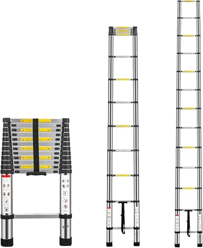 Multibao 3.8M Telescopic Ladder 12.5ft Aluminium 150kg EN131 13 Steps