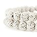 BEADNOVA 6mm Color Lava Beads Natural Crystal Stone Gemstone Round Loose Energy Healing Beads for Jewelry Making (6mm, 62-64pcs, White)
