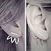 RoseSummer Punk Alloy Flower Petal Ear Jacket Stud Earring Jewelry (sliver)