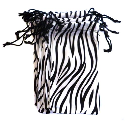 12 PC EYEWEAR EYEGLASS MICROFIBER SOFT CLEANING CLOTH BAG POUCH CASE ZEBRA