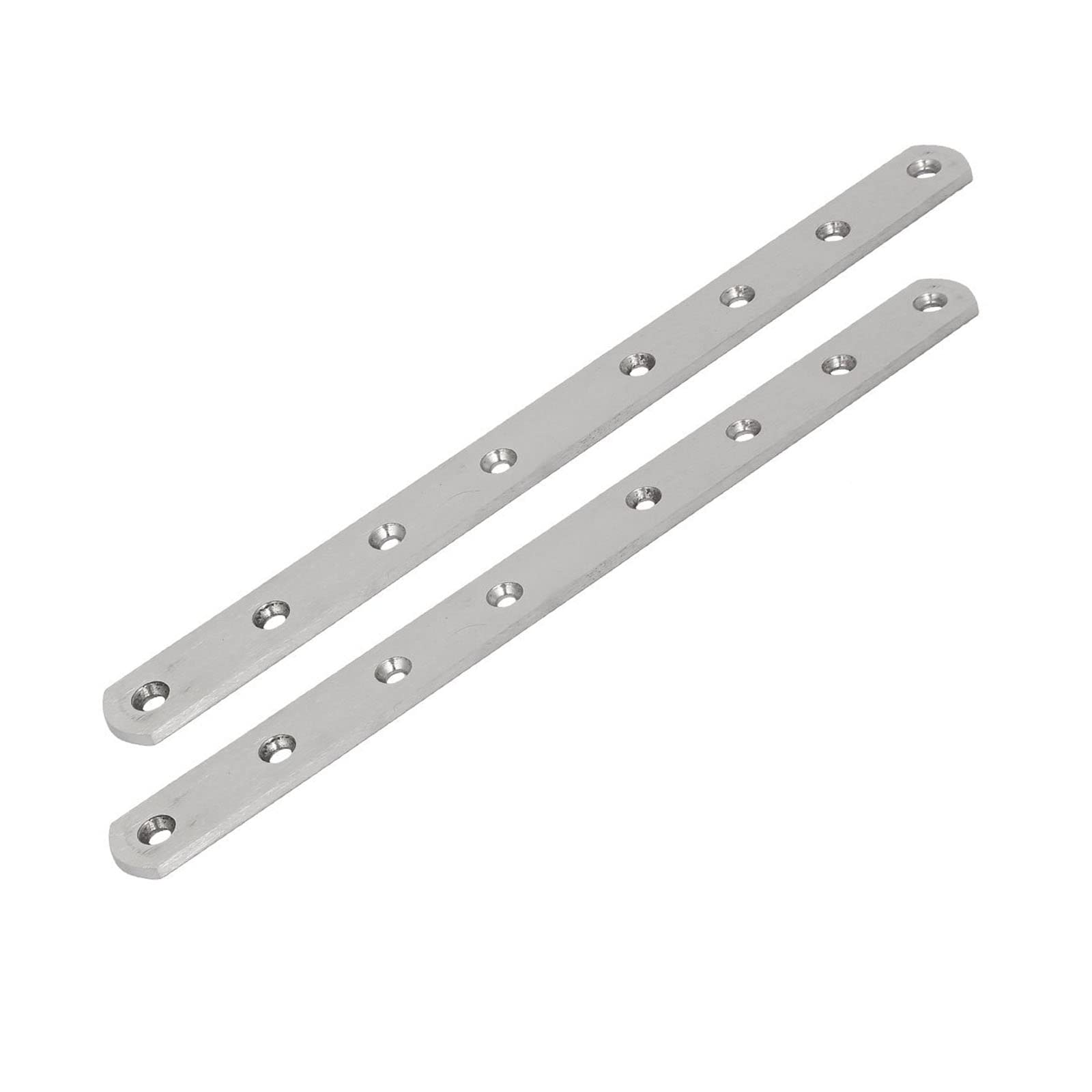 TA-VIGOR 2Pcs Flat Fixing Mending Plates, Stainless Steel Straight Brace Brackets Mending Repair for Wood Connector 295mmx25mmx4mm Silver