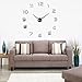 YESURPRISE 3D Frameless Wall Clock Modern Mute Large Mirror Surface DIY Room Home Office Decorations - Silver