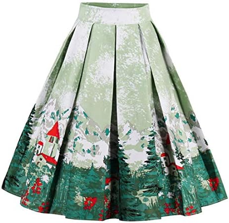 KILLREAL Women's Vintage Knee Length Flare Floral A Line Pleated Skirt