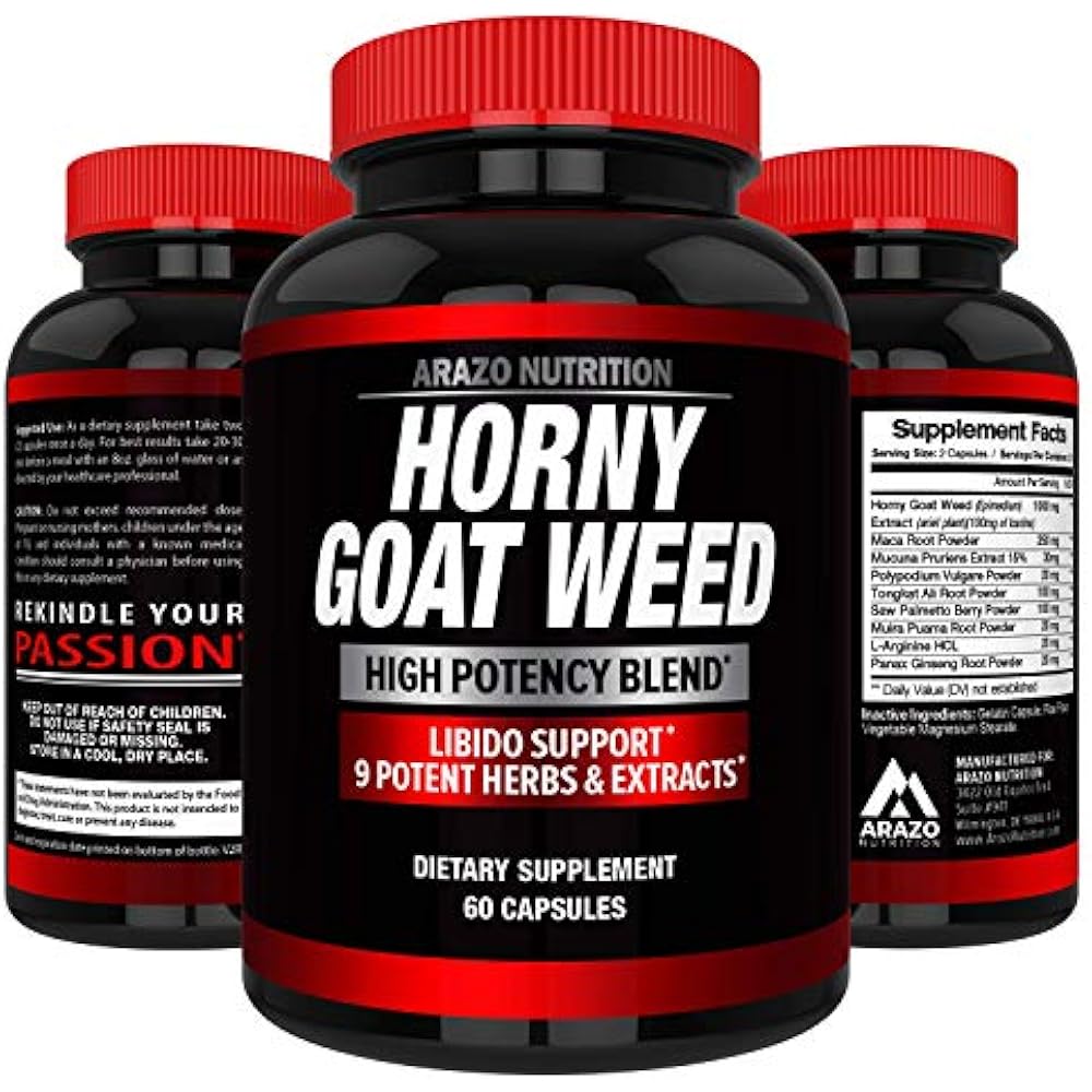 Premium Horny Goat Weed Extract With Maca Root, Ginseng, Muira Puama