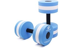 KLOLKUTTA Aquatic Dumbells, 2PCS Water Aerobic Exercise Foam Dumbbell Pool Resistance,Water Aqua Fitness Barbells Hand Bar Exercises Equipment for Weight Loss